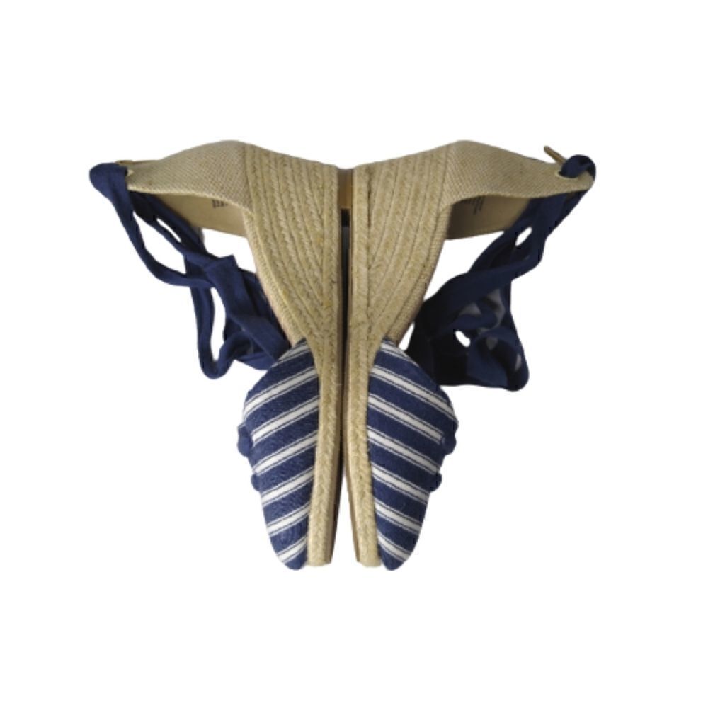 Charter Club NEW Maritzaa Navy White Espadrilles Wedge Sandals SZ 9.5 - Picture 6 of 9